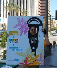 Damien at Park(ing) Day in 2009