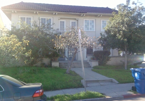 L.A. Eco-Village is in escrow for this fourplex at the southeast corner of White House Place and Bimini Place.  Find out how to help them at the link below.
