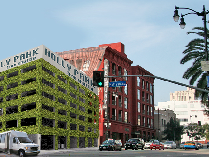 ##http://www.uglyangel.net/2011/01/wally-park-meet-holly-park.html##Ugly Angel proposes an off-site lot and free shuttle to keep the Hollywood nightlife from parking on residential streets.##