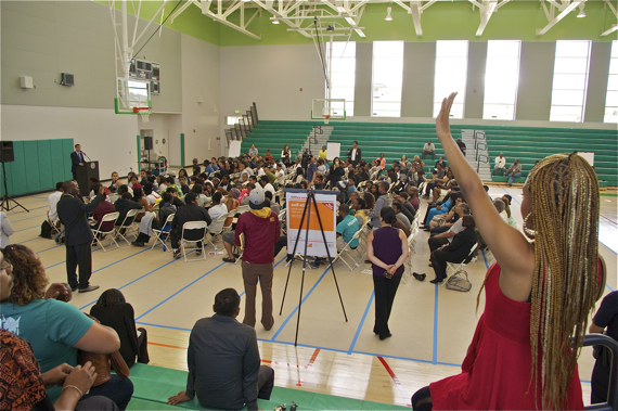 “Invest in Us!” say South L.A. Youth in Response to Questions about How to Curb Violence at Town Hall with Garcetti