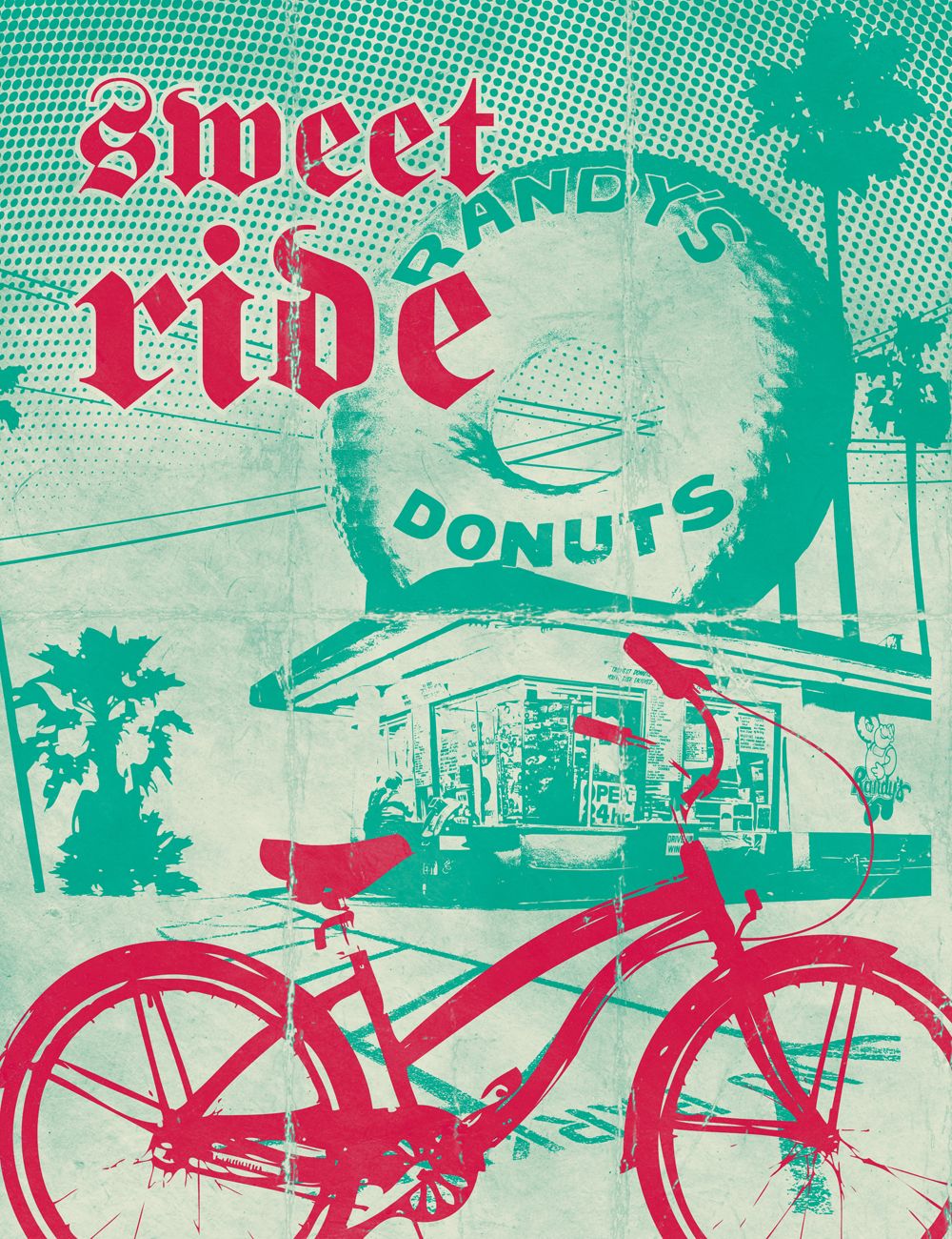 Artist: Dennis Bredow. Image via:##http://usa.streetsblog.org/2013/11/12/the-remarkable-success-of-the-indianapolis-cultural-trail/##Biking in L.A.##