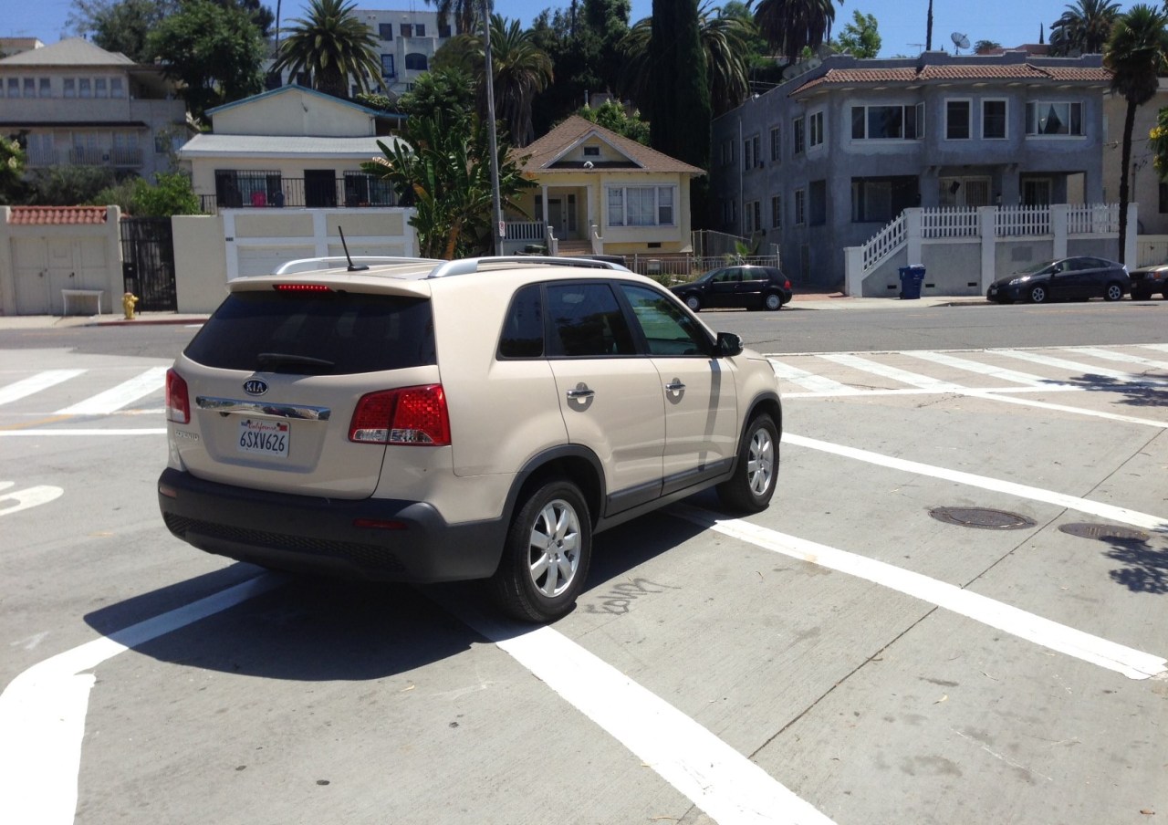 Unfortunately some drivers still cut the corner at Echo Park.