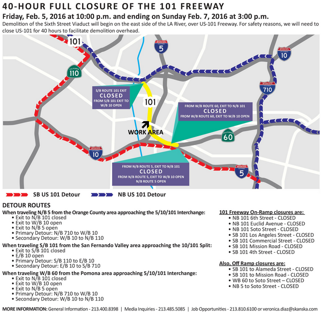 Click to visit the 6th St. Viaduct project page with specific closure information. 