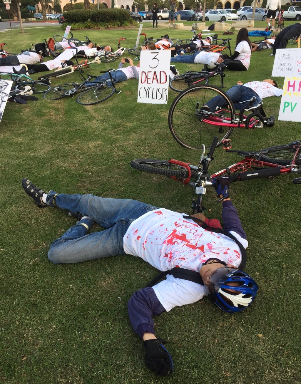 Palos Verdes Estates Cyclists Stage Die-In Protest