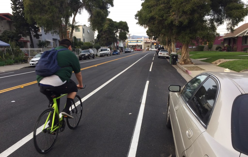 Eyes on the Street: New Heliotrope Dr Bike Lanes in East Hollywood