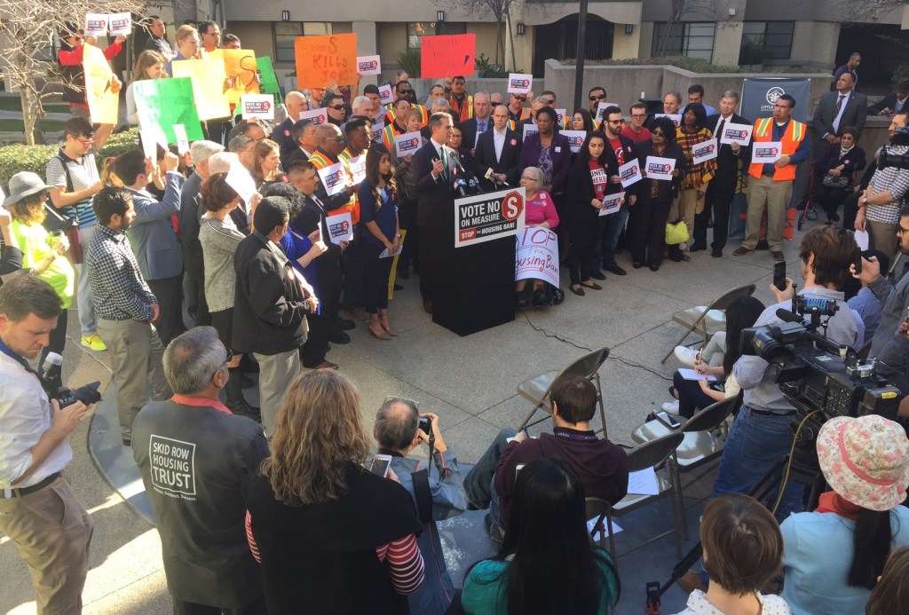 Broad Measure S Opposition Coalition Rallies Against “Scorched Earth” Housing Ban