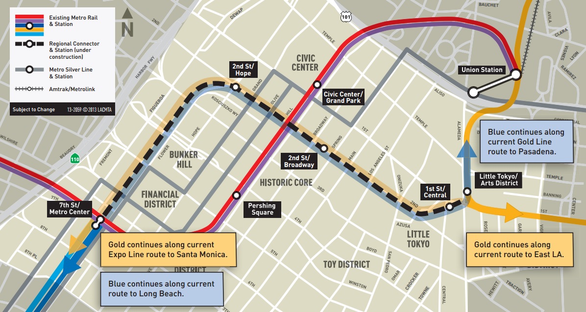 Regional Connector map - image via Metro