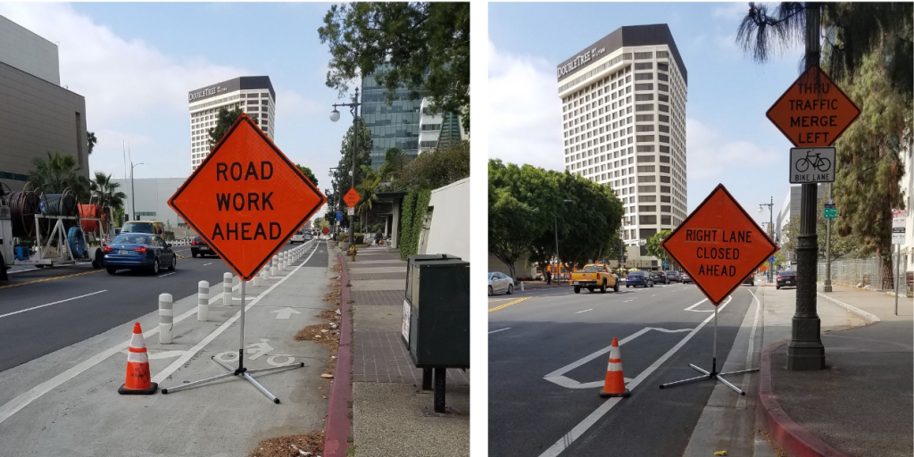 Eyes on the Street: Protected Bike Lane Becomes Sign Lane for a Day?