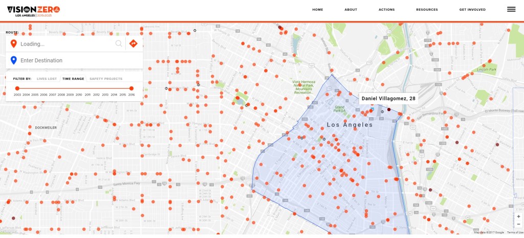 L.A. Debuts New Interactive Vision Zero Map