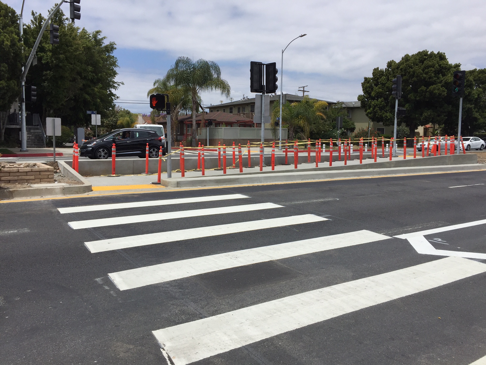 New Venice Boulevard pedestrian crossing under construction at Meier Street