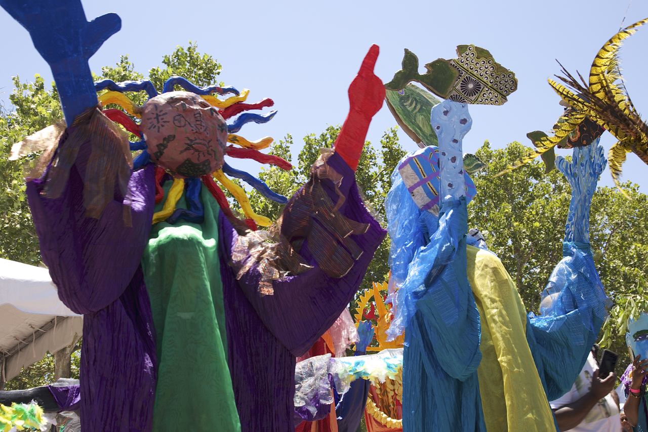 Tall masks sway. Sahra Sulaiman/Streetsblog L.A.