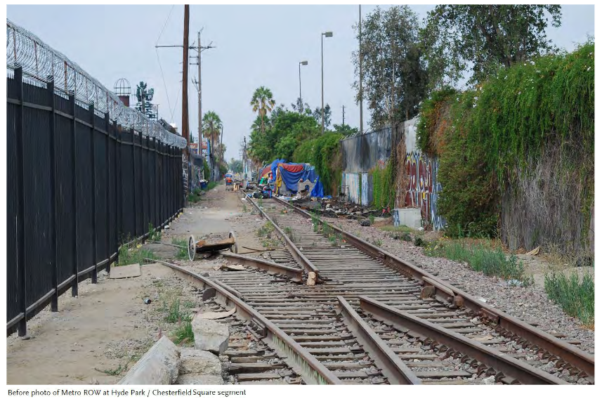 A section of the path will run between buildings. Source: Metro