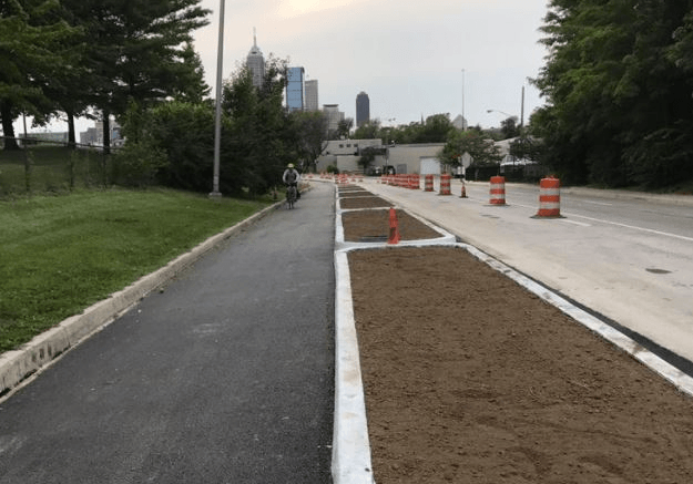Indianapolis Upgrades Painted Bike Lanes By Adding Proper Protection