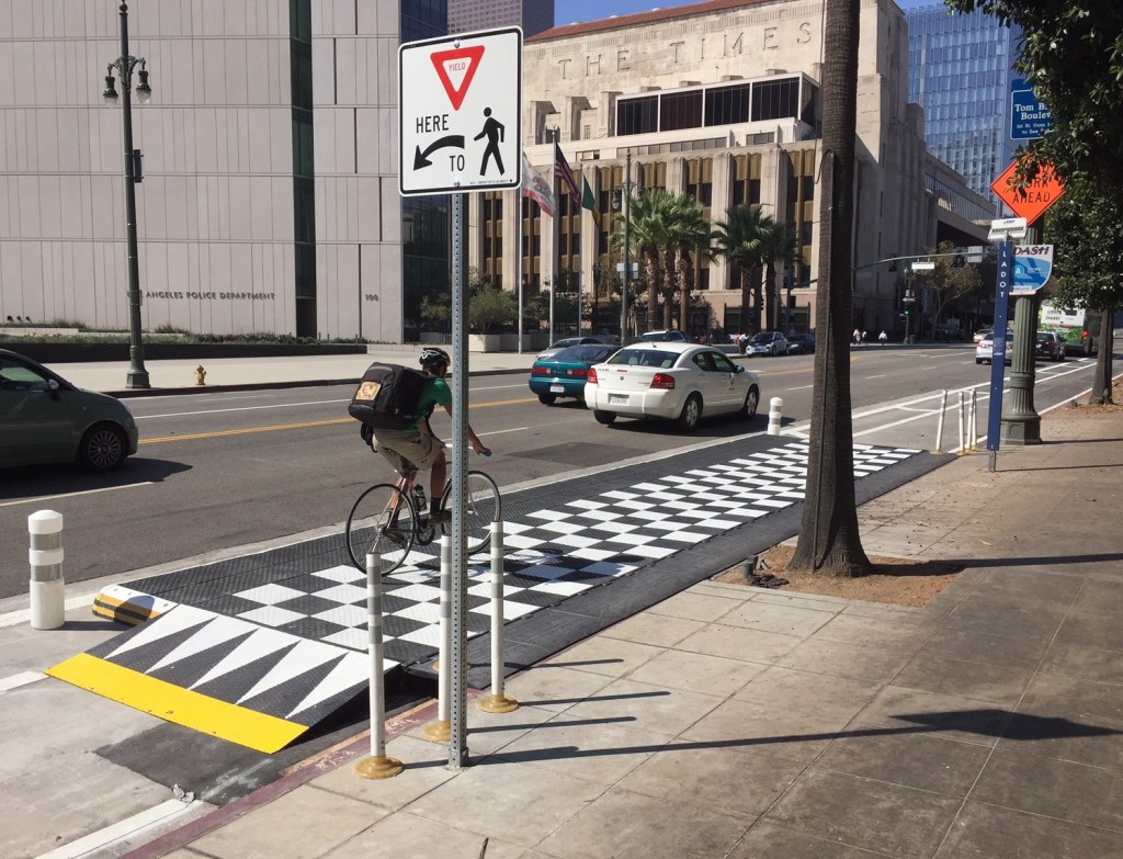 Eyes on the Street: Bus Platform Pilot on First Street in DTLA