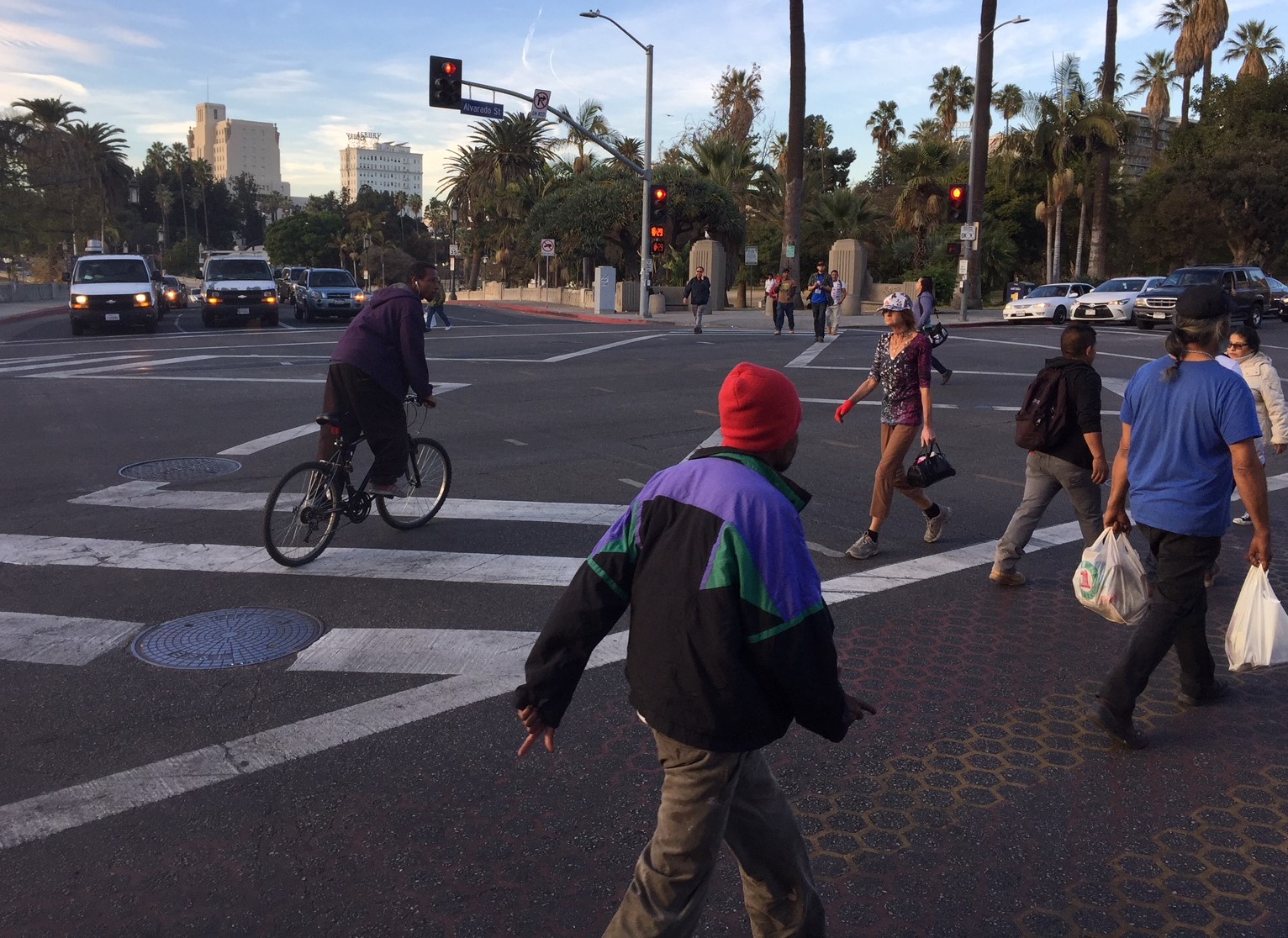 The middle scramble is at Alvarado and WIlshire