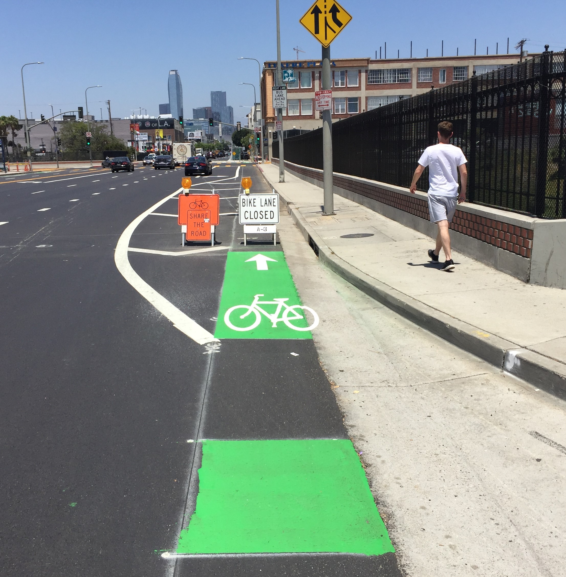 Though nearing completion, MyFigueroa remains a construction zone for the time being