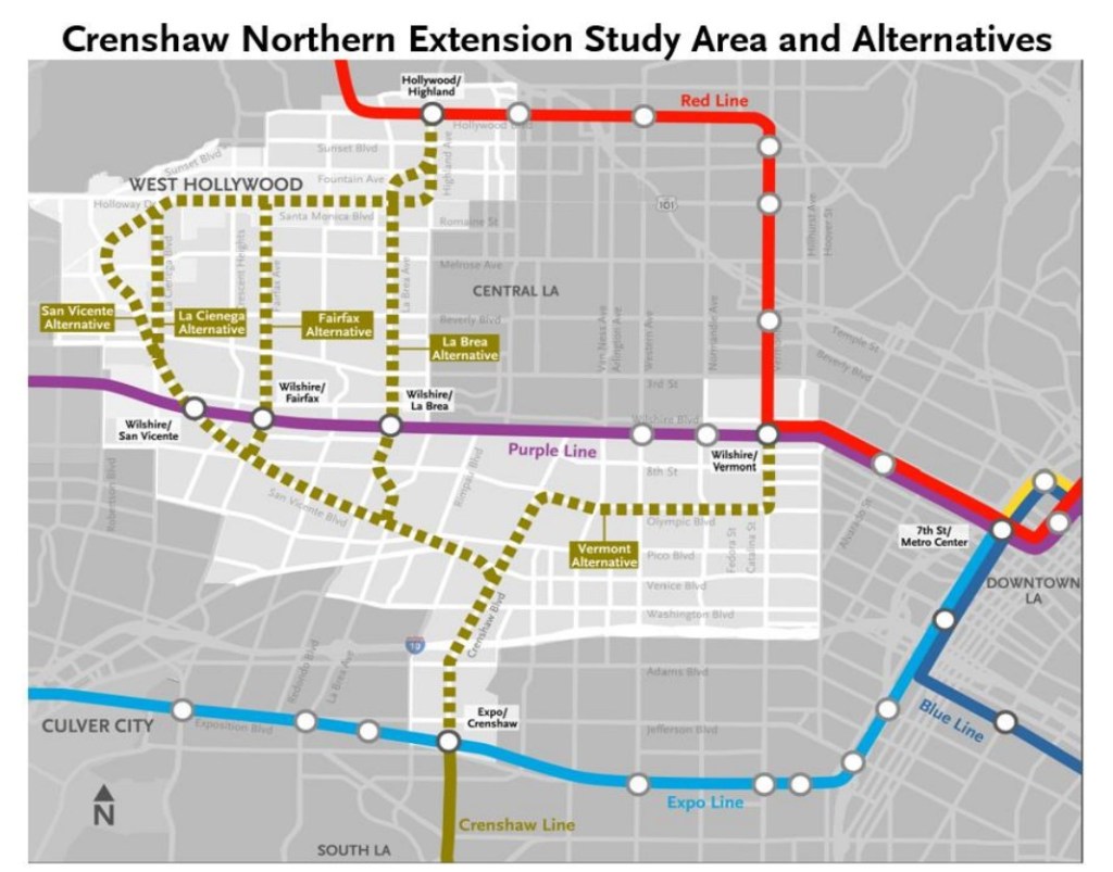 Metro Releases Five Alternatives for Crenshaw Northern Extension