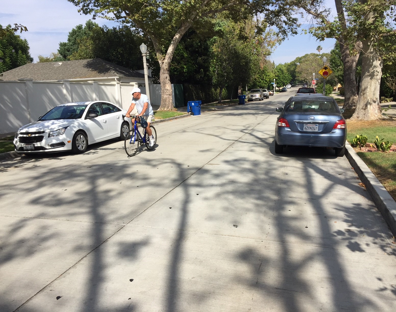 Repaired concrete 4th Street between Highland and McCadden - no sharrows