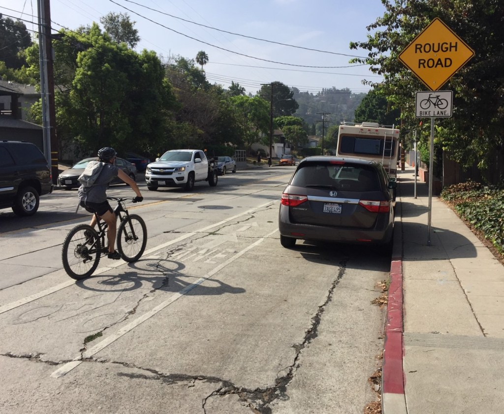 Eyes on the Street: Griffith Park Boulevard’s New ‘Rough Road’ Signage