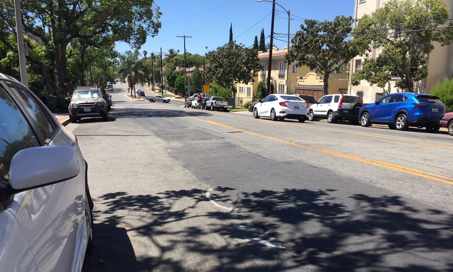 L.A. City 4th Street (Highland to McCadden) concrete repair with no sharrows.