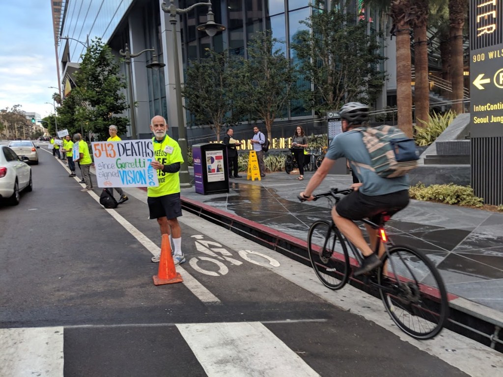 As Garcetti Speaks at NACTO, L.A. Mobility Advocates Protest Lack of Progress