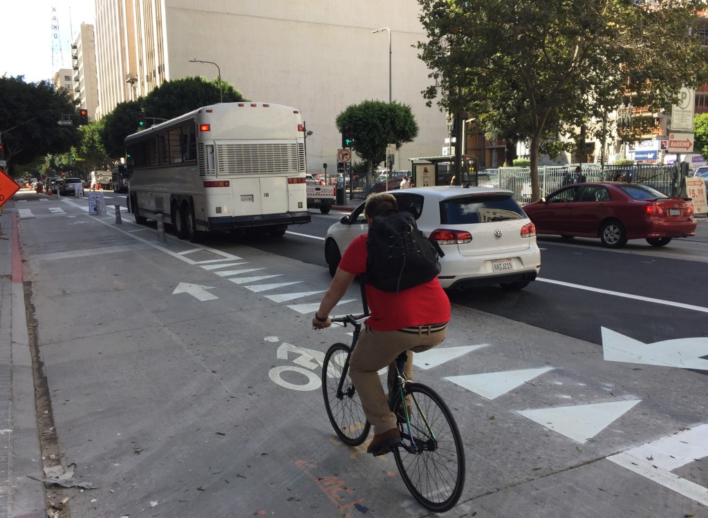 Eyes on the Street: Spring Street Bike Lane Upgraded to Parking-Protected