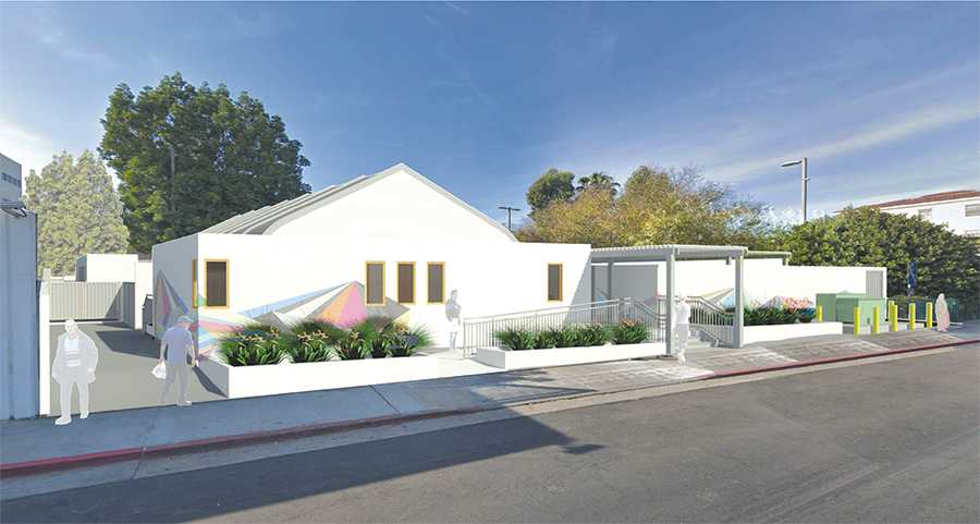 Rendering of the shelter in Hollywood. Image via Office of Mitch O'Farrell