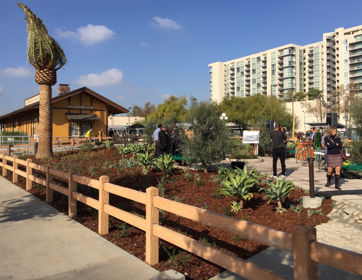 The new NoHo station plaza looking north from Chandler
