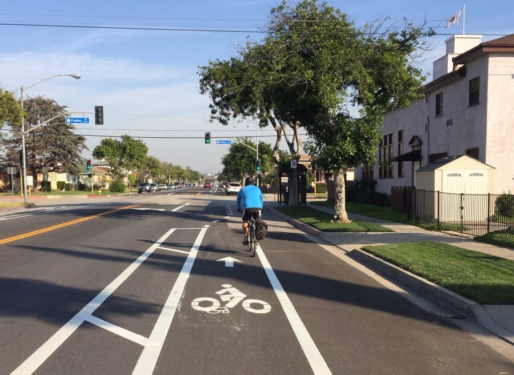 Monterey Park Stripes Buffered Bike Lanes On Riggin Street