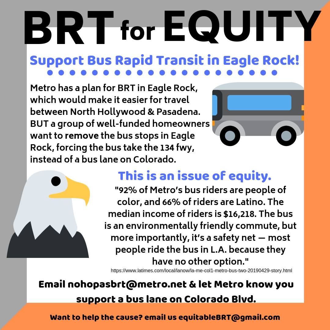 Eagle Rock residents are campaigning for effective BRT. Image via Walk Eagle Rock Twitter