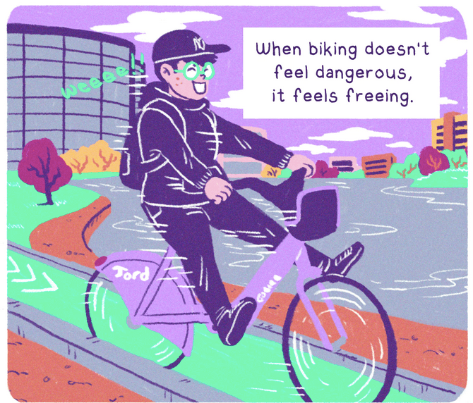 Charmingly Didactic: An Illustrated Guide to Why Biking Can Be Scary (But Doesn’t Have to Be)