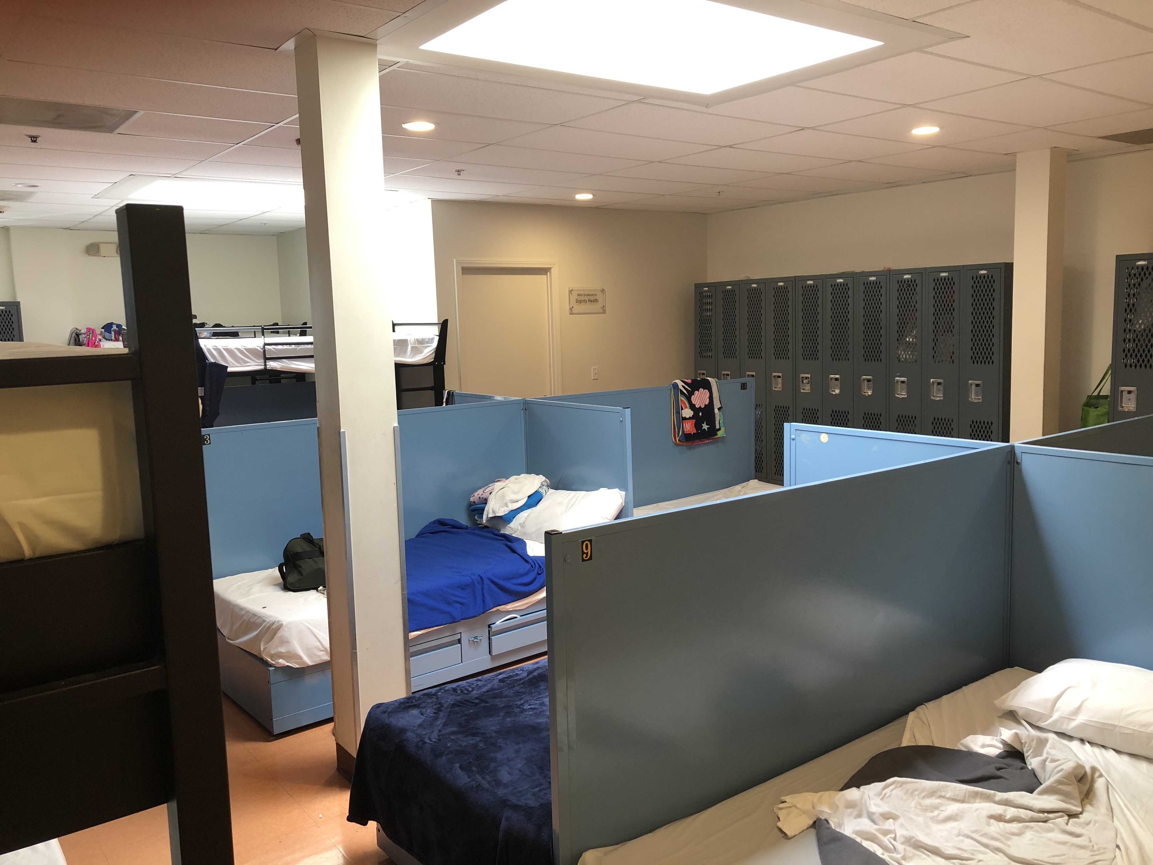 Sleeping area in Asencia. A family living area is behind the door in the back. Photo: Damien Newton