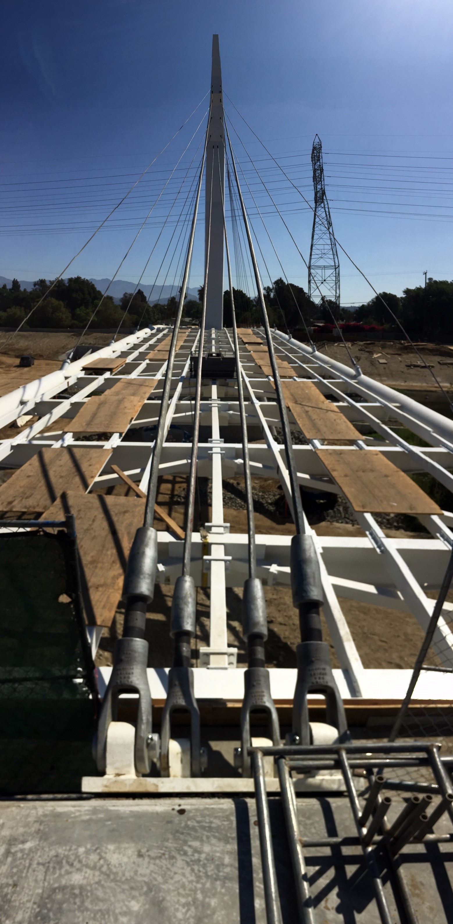 Panorama of under-construction North Atwater bridge