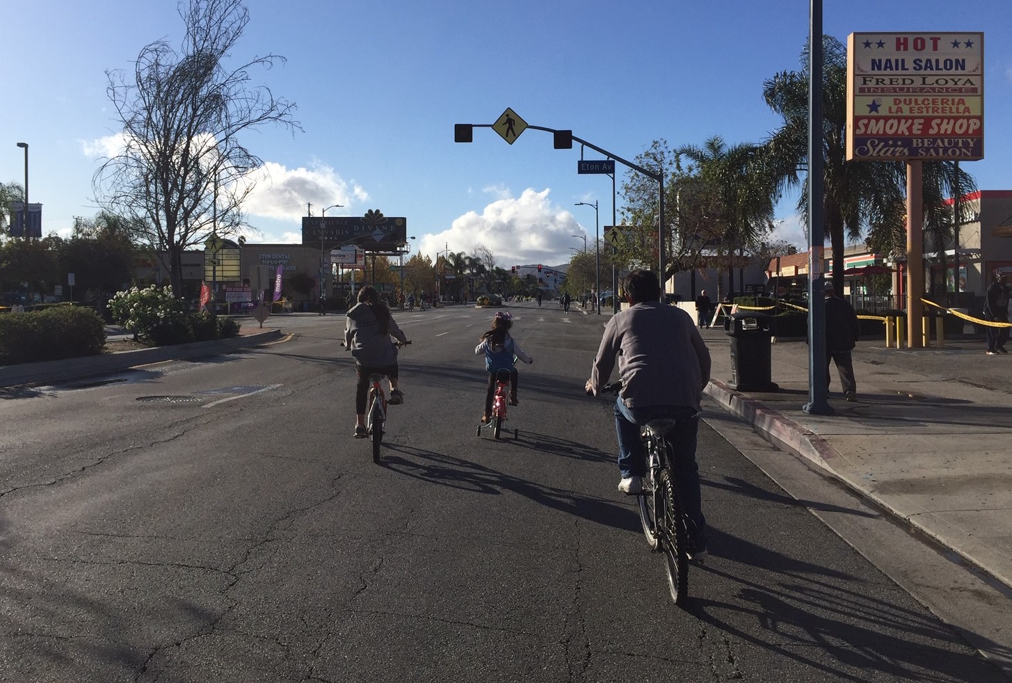 By early afternoon, the rain cleared and gave way to wonderful sunny blue skies - at yesterday's CicLAvia