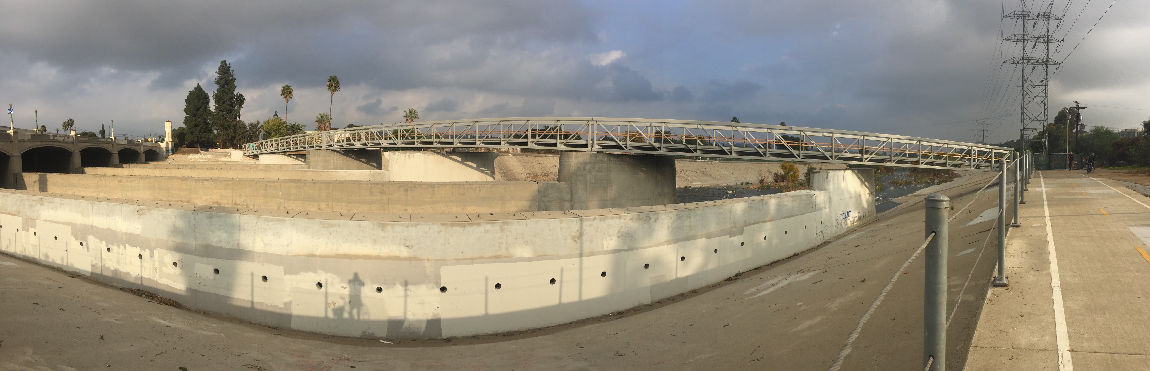 Panorama of new Glendale-Hyperion pedestrian bridge