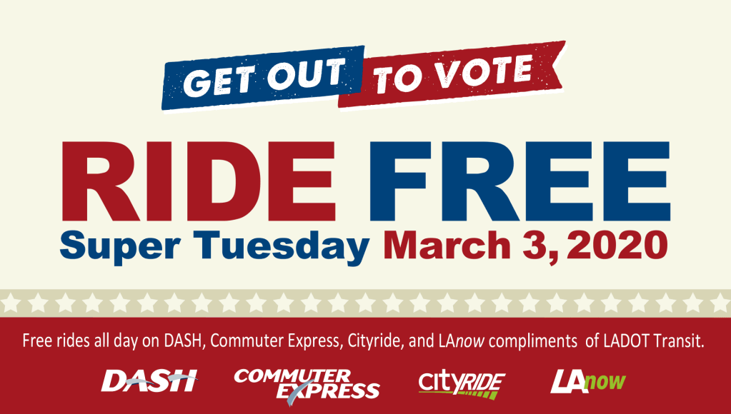 Election Day: Free Metro Rides, Bike-Share, LADOT and More!