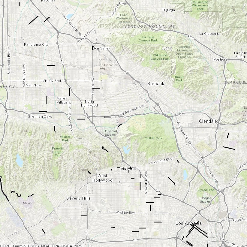 Screenshot of StreetsLA ADAPT program repaving map - click to go to website