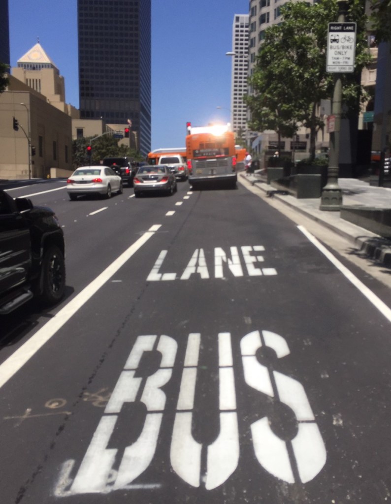 Eyes on the Street: New Bus and Bike Lanes in Progress in Downtown and South L.A.