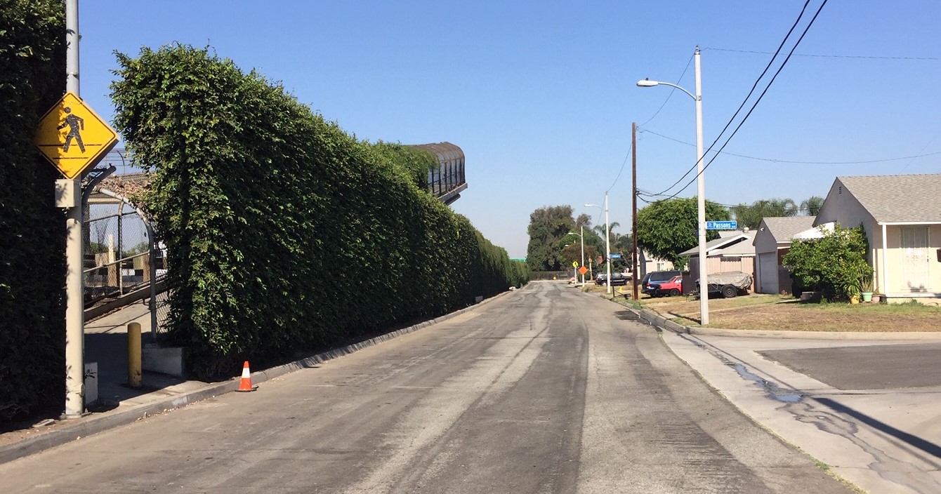 The Downey homes on the right are threatened by Metro's planned 605 CIP project