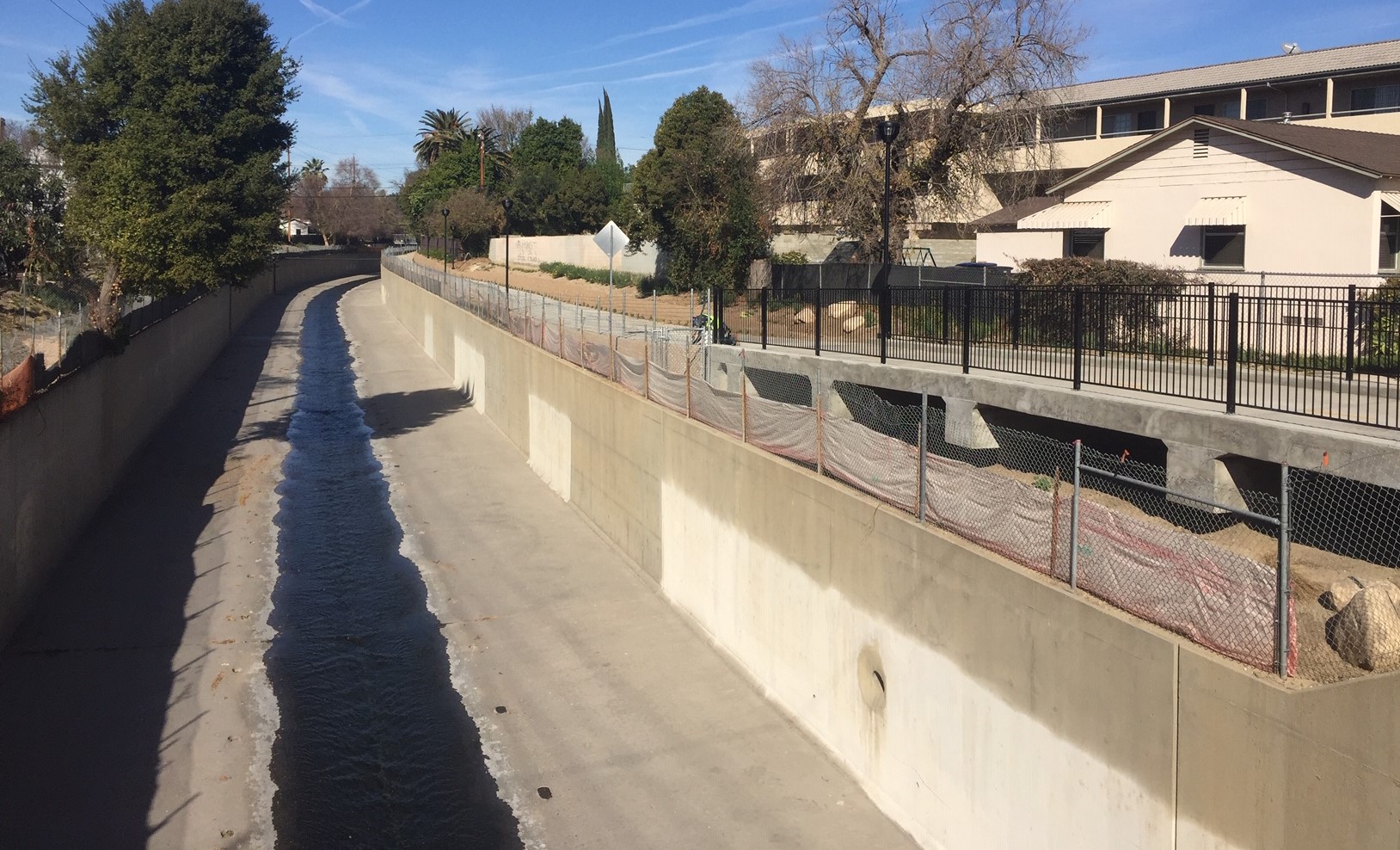 Burbank Wash Path - note the boardwalk elevated structure on the right