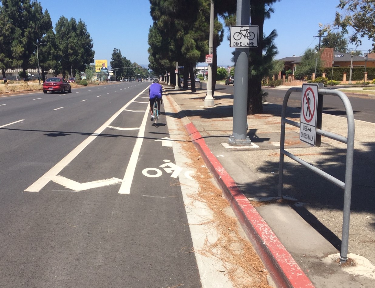 New buffer added to existing MLK Boulevard bike lanes in South L.A.