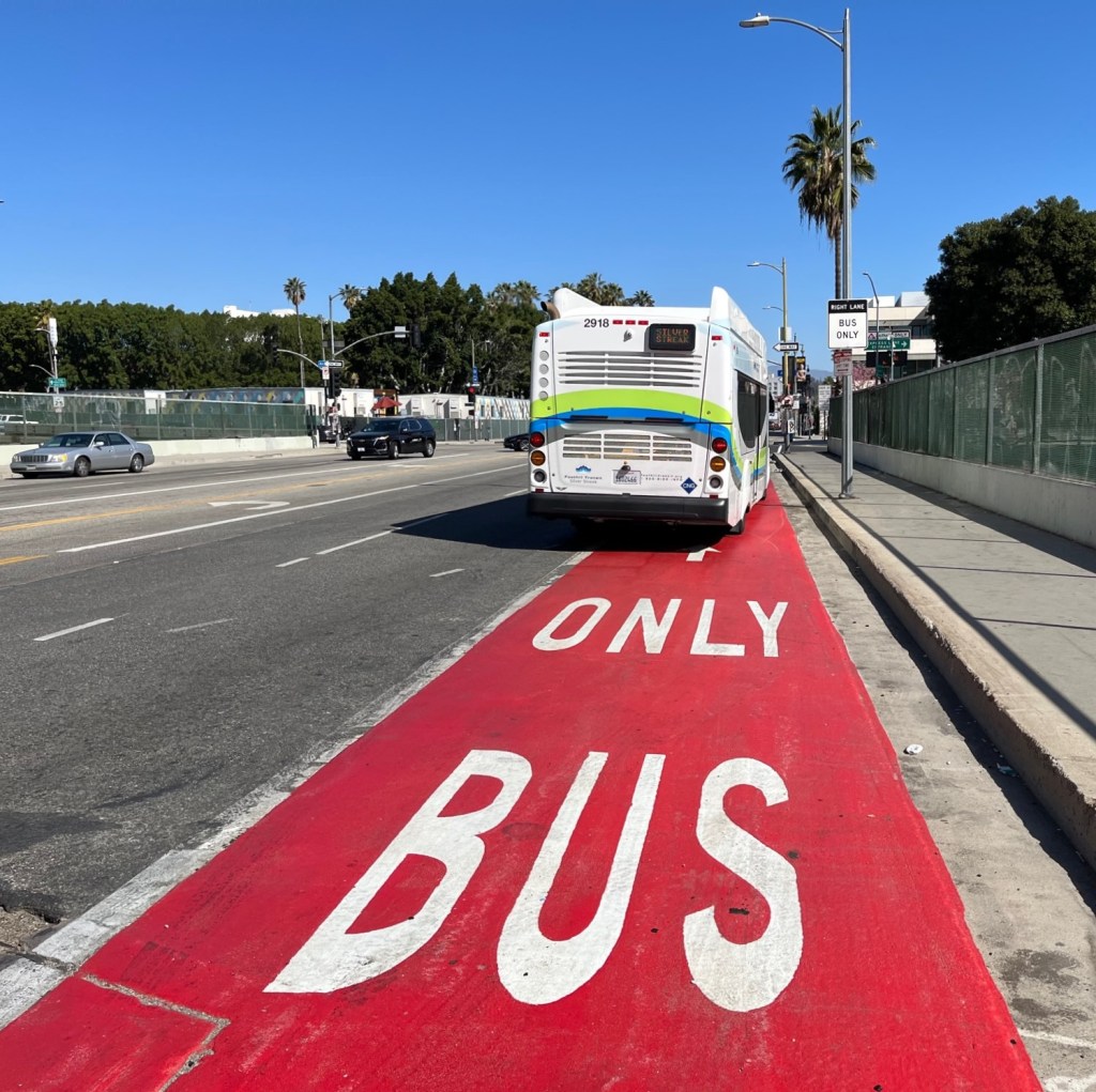 Eyes on the Street: Red Pavement Bus Lane Improvements in Downtown L.A. and East Hollywood
