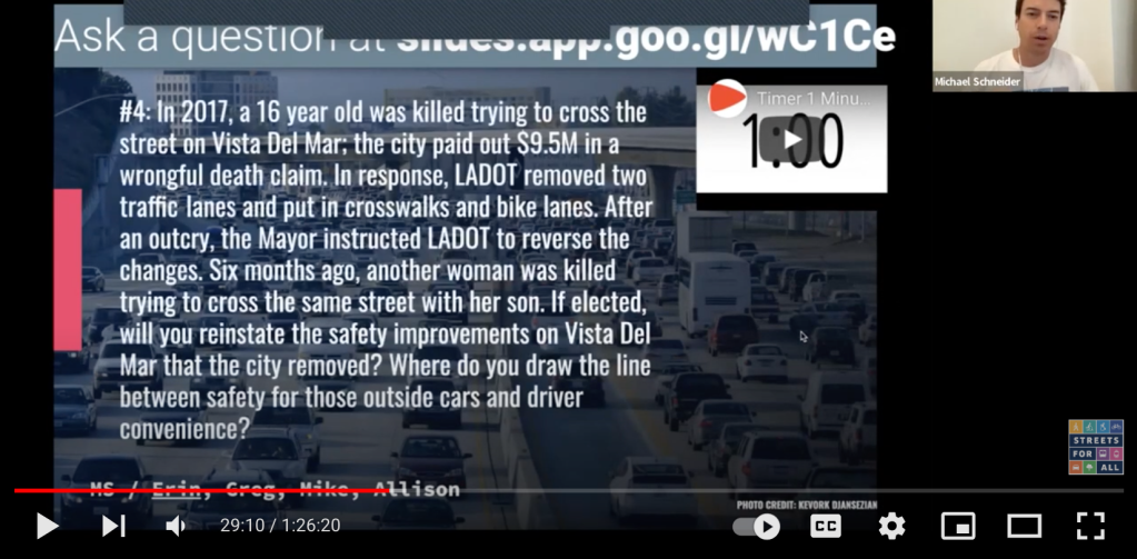 Streets For All Hosts Forum for Westside City Council Candidates Hoping to Replace Mike Bonin