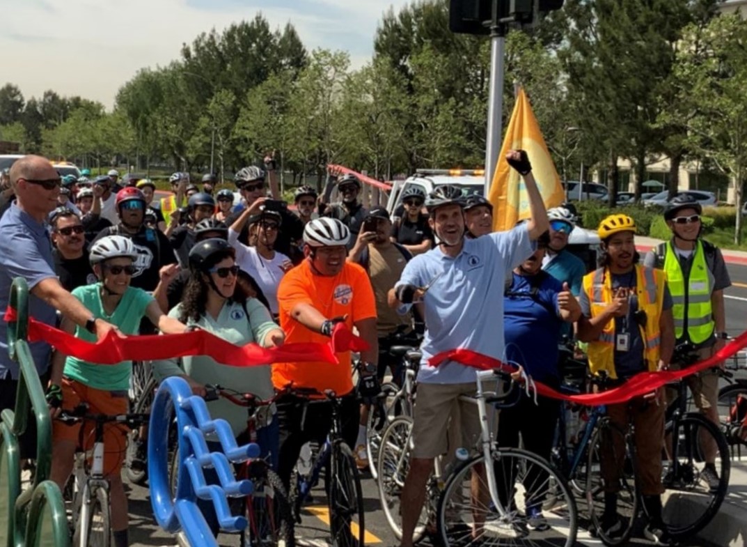 Valley Blvd bikeway ribbon cutting - photo via city of Pomona