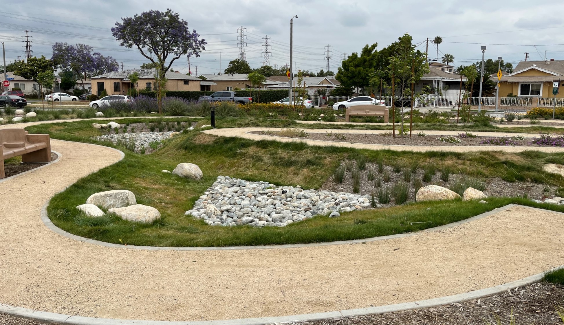 New rainwater infiltration basin