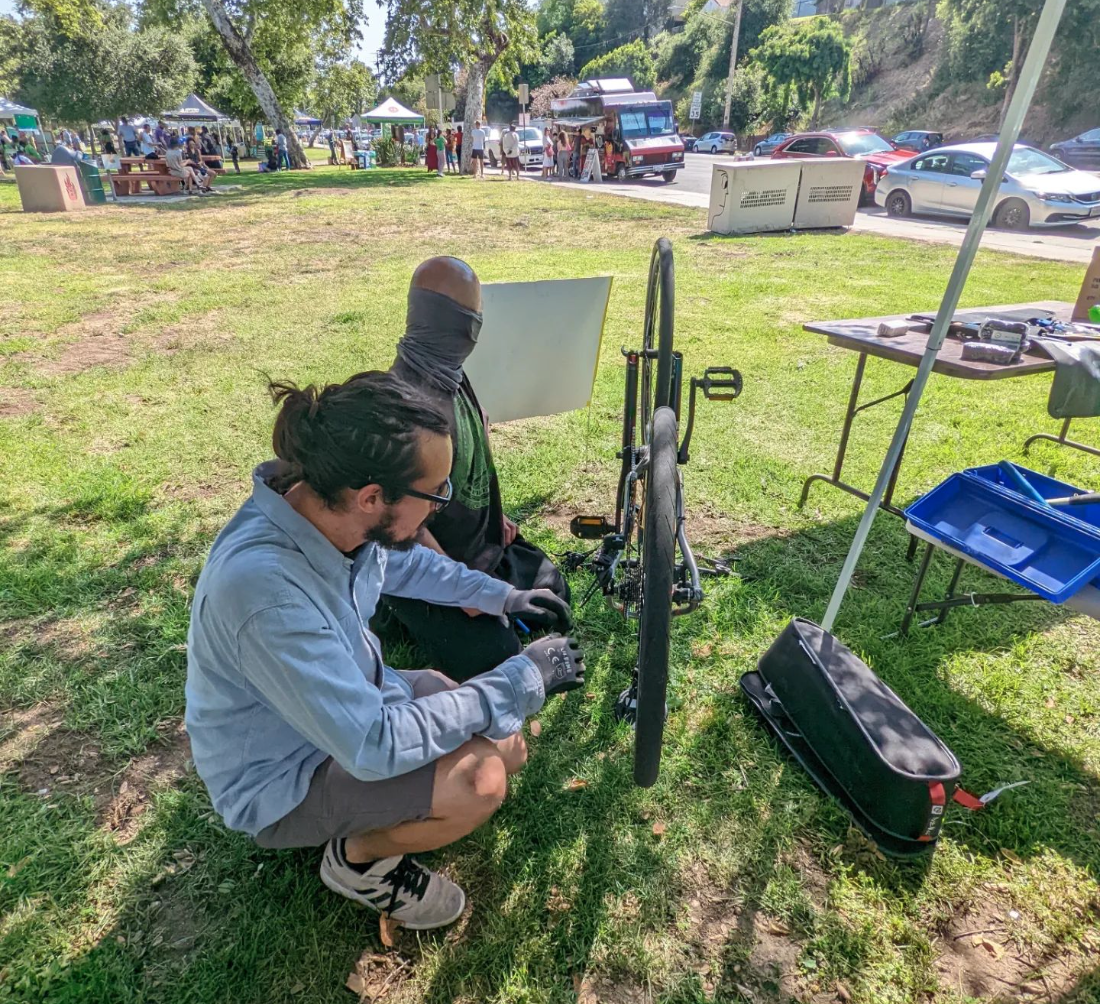 From the Bike Oven's Facebook page, a 'baker' wrenching on public space in May 2022.