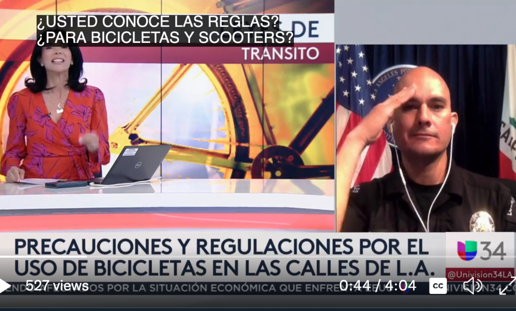 LAPD Peddles Misinformation about Sidewalk Biking to Spanish Speakers