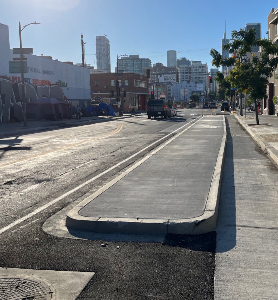 Eyes on the Street: 7th Street Curb-Protected Bike Lanes Under Construction