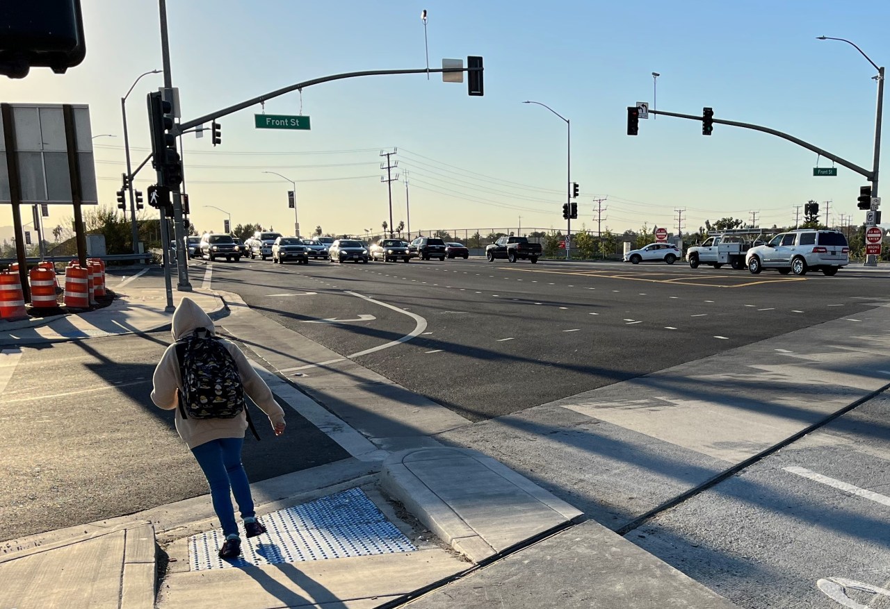 Even on the side with the sidewalk