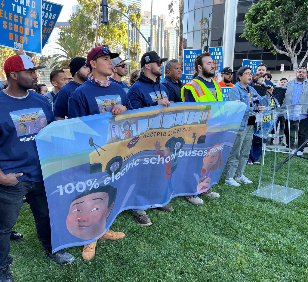 Coalition Rallies to Urge LAUSD to Electrify School Bus Fleet